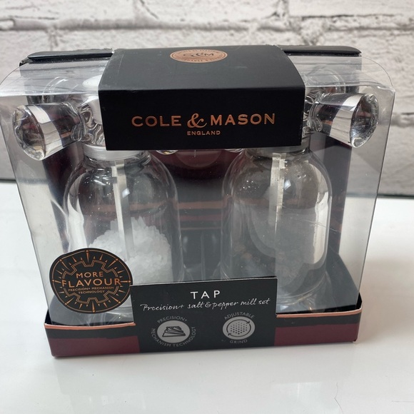 Cole & Mason Tap Acrylic Salt and Pepper Mill Set Salt And Pepper Shaker Faucet - Picture 9 of 9